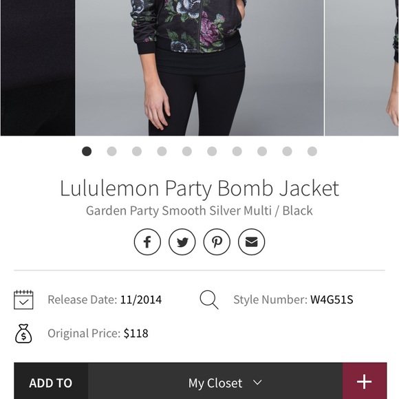 Lululemon Party Bomber Jacket Reversible Garden Party size 10 - Picture 14 of 16